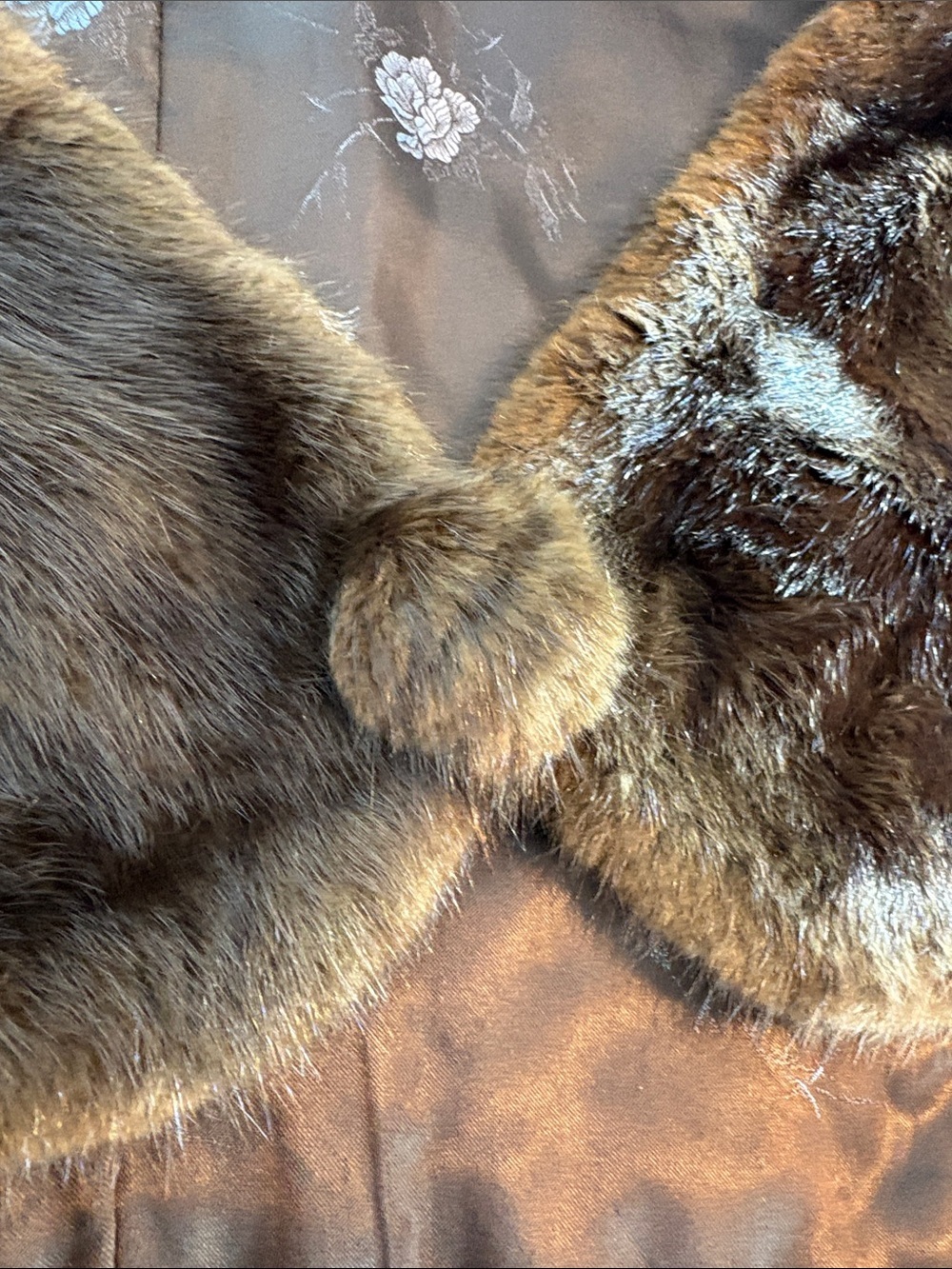 Vintage Genuine Fur Stole Shoulder Wrap Capelet Brown Old Hollywood Glam - Picture 9 of 13